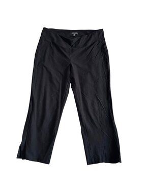 Eileen Fisher Women's Size L Black Wide-Leg Stretch Pants Viscose Blend